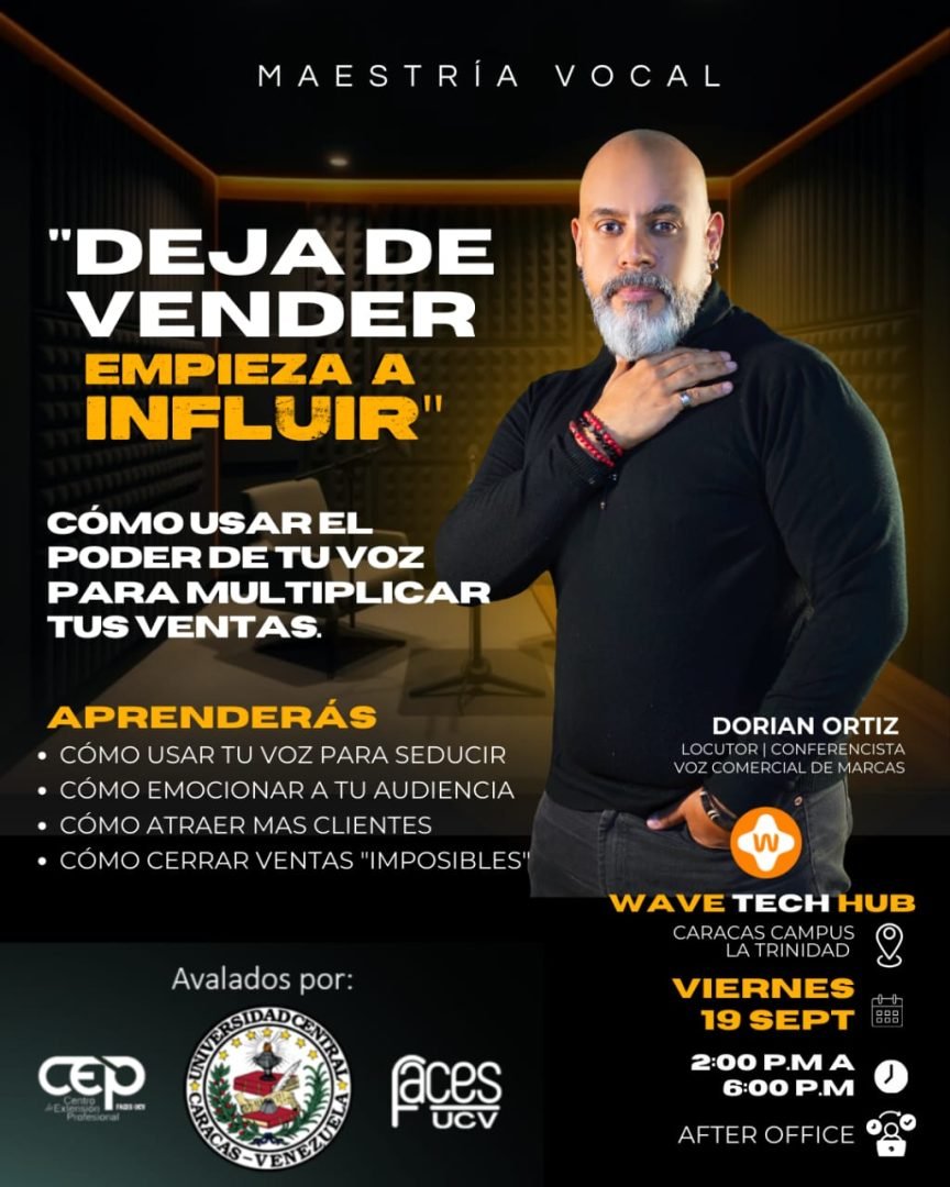 Dorian Ortiz, Asesor Comunicacional y Voice Over Comercial, presenta “Maestría Vocal” para transformar a vendedores y comunicadores en líderes de influencia