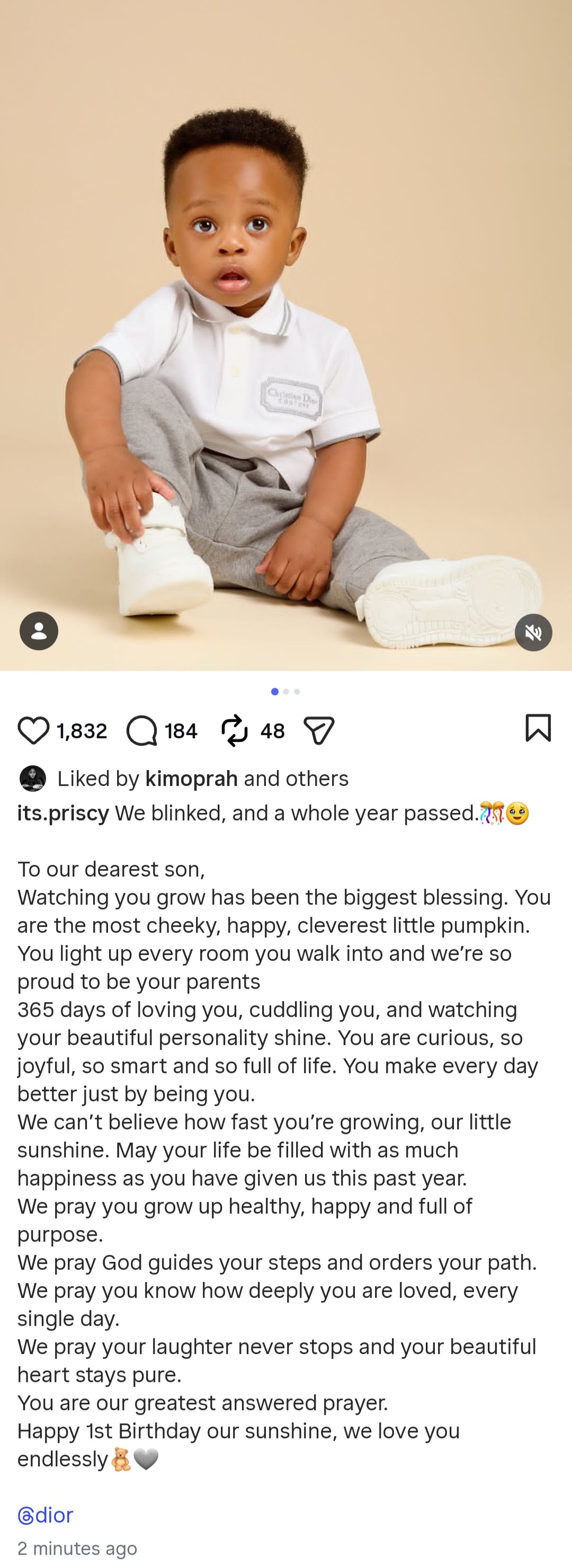 La influencer Priscilla Ojo Mkambala y el cantante Juma Jux comparten el primer vistazo de su hijo