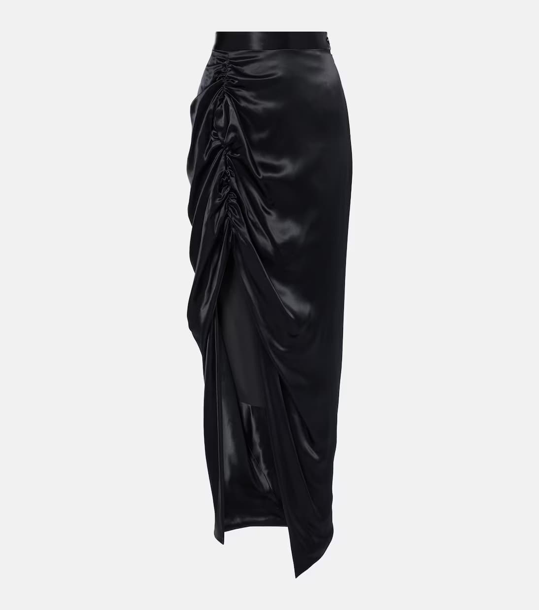 Faldas midi de raso negras
