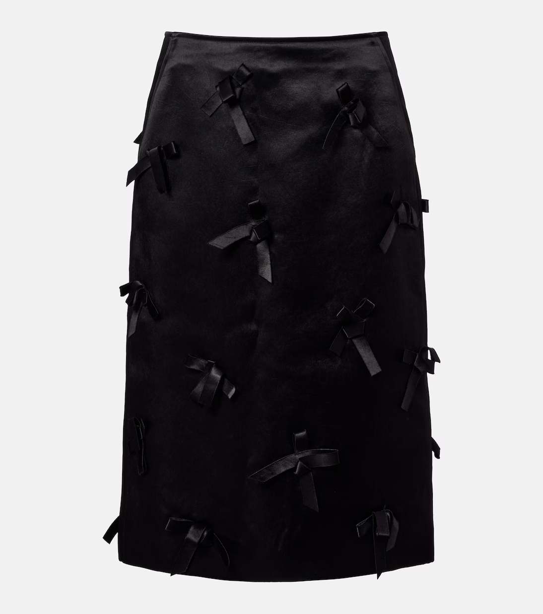 Faldas midi de raso negras