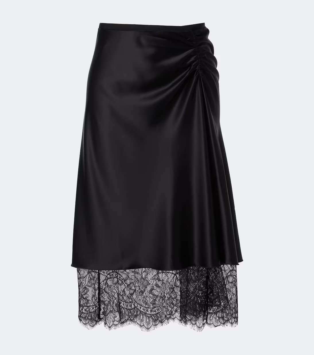 Faldas midi de raso negras