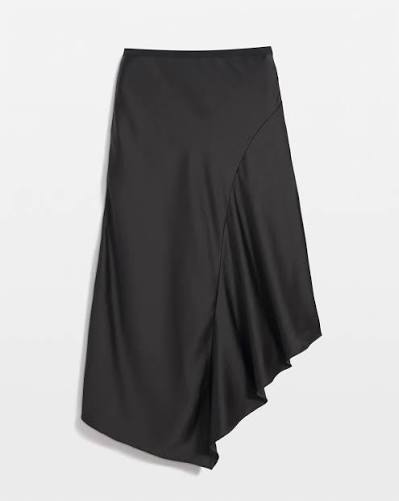 Faldas midi de raso negras