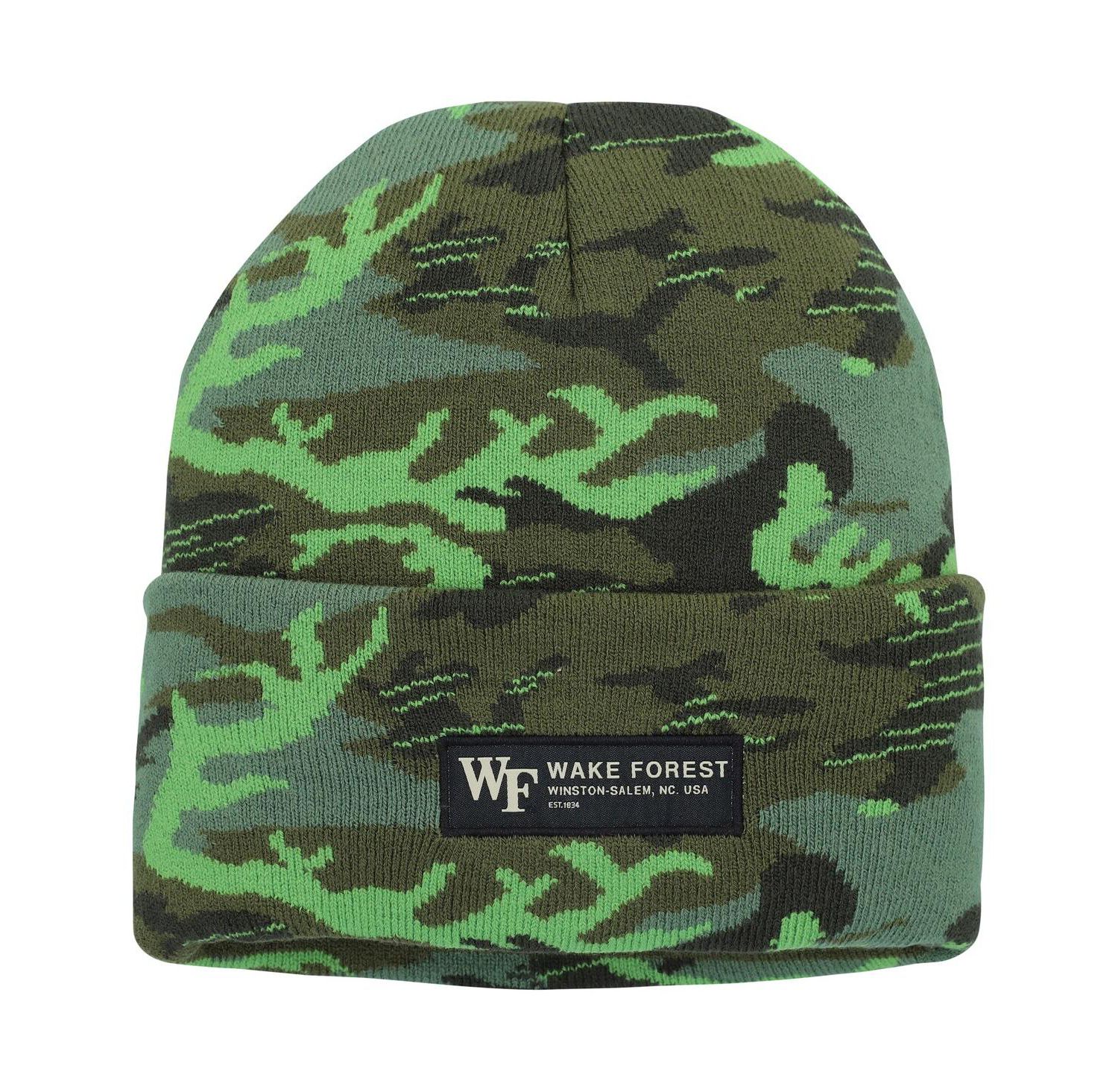 Gorra tejida con puños del Día de los Veteranos Nike Camo Wake Forest Demon Deacons para hombre