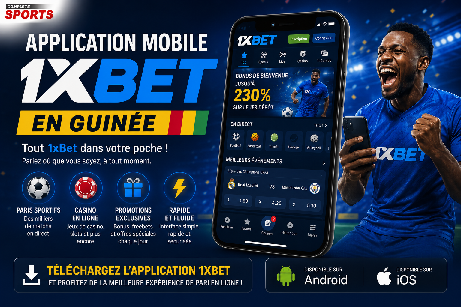 La aplicación móvil 1xBet en Guinea