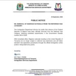 Tanzania elimina a Nigeria de dicha categoría de visa y facilita el proceso de visa