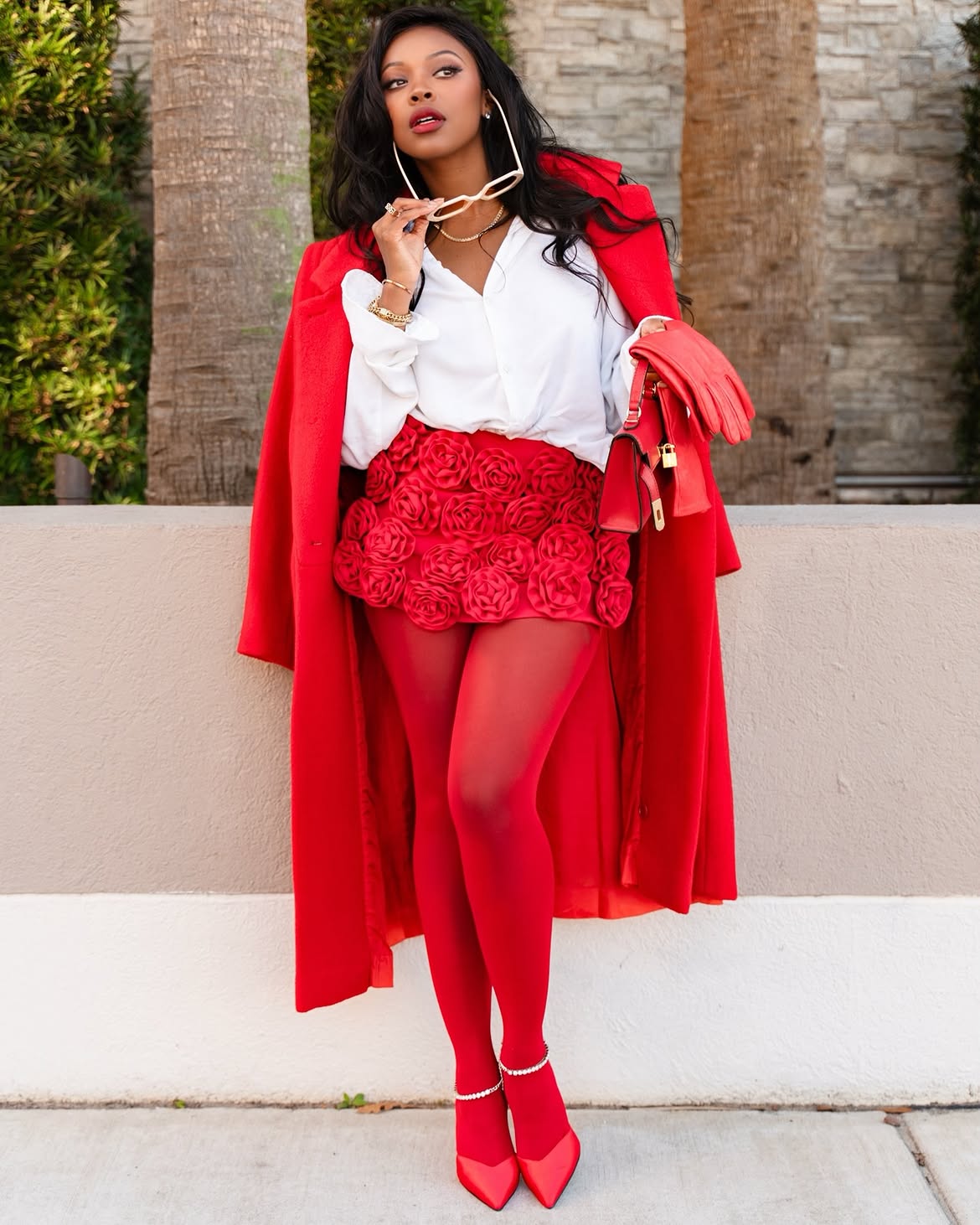 traje rojo escarlata para el otoño