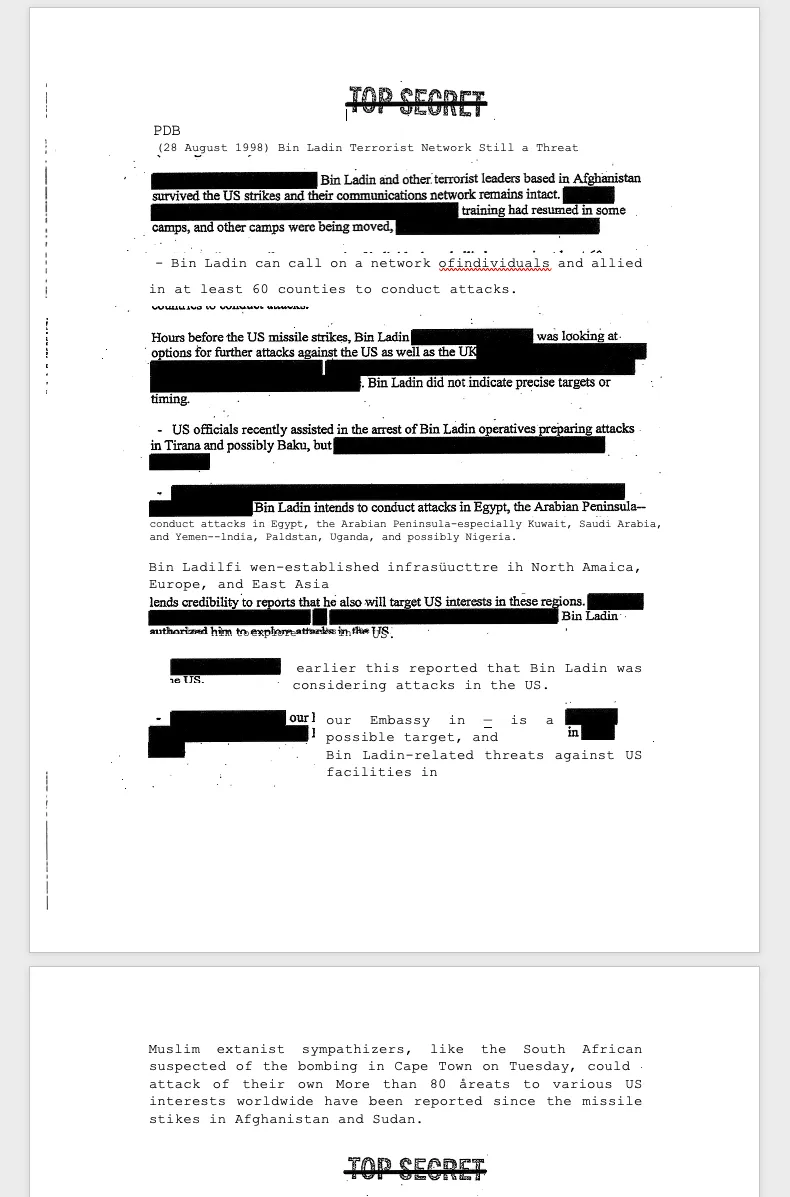 Un nuevo documento de la CIA revela que Osama bin Laden estaba planeando un ataque terrorista en Gran Bretaña antes del 11 de septiembre
