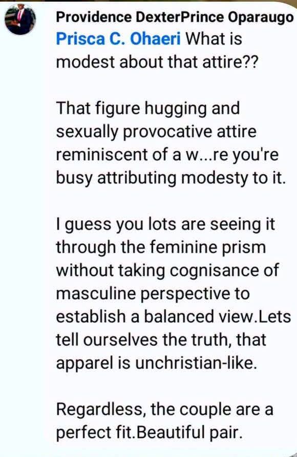 Es anticristiano y sexualmente provocativo: un hombre nigeriano critica el vestido de novia de la novia de Deeper Life