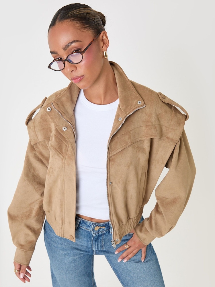 Chaqueta de antelina para mujer