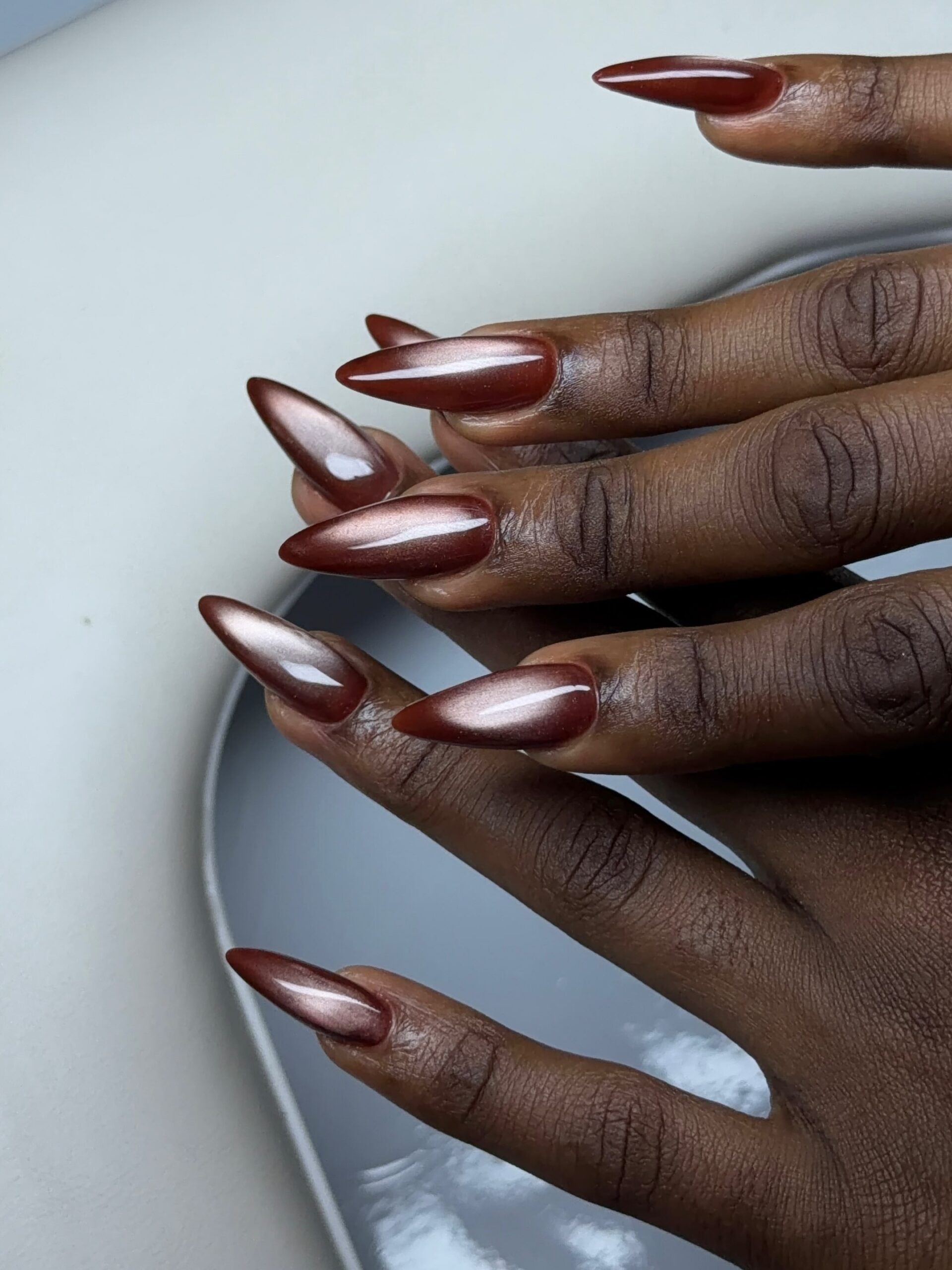 diseños de uñas color chocolate